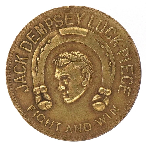 704 - Boxing interest 1924 Jack Dempsey Lucky token Piece 'Fight and Win'