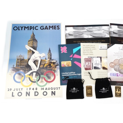 641 - London Olympic 2012 Games ingots from The London Mint Office together with a collector's album of fi... 