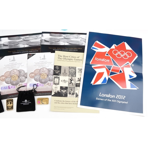 641 - London Olympic 2012 Games ingots from The London Mint Office together with a collector's album of fi... 