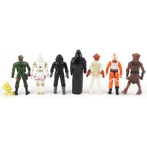 1544 - Selection of Star Wars figures including Darth Vader, the largest 10cm high