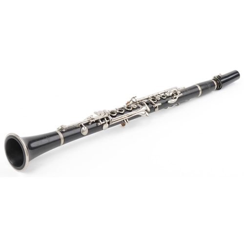 1232 - Cased wooden French clarinet by Normandy