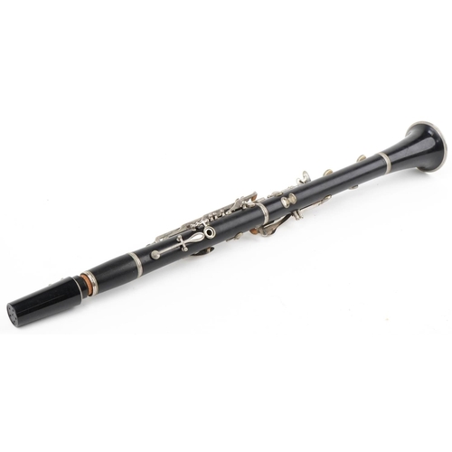 1232 - Cased wooden French clarinet by Normandy