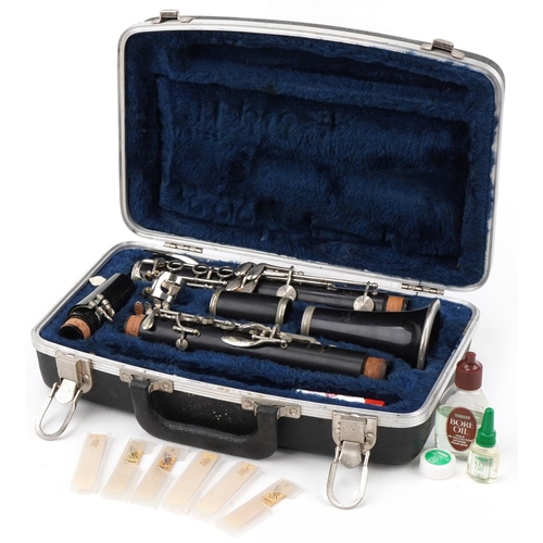 1232 - Cased wooden French clarinet by Normandy