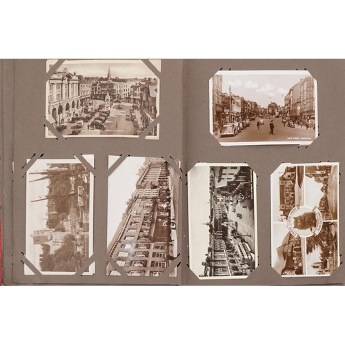 674 - Album of postcards, approximately one hundred and twenty, including street scenes, The Crystal Palac... 