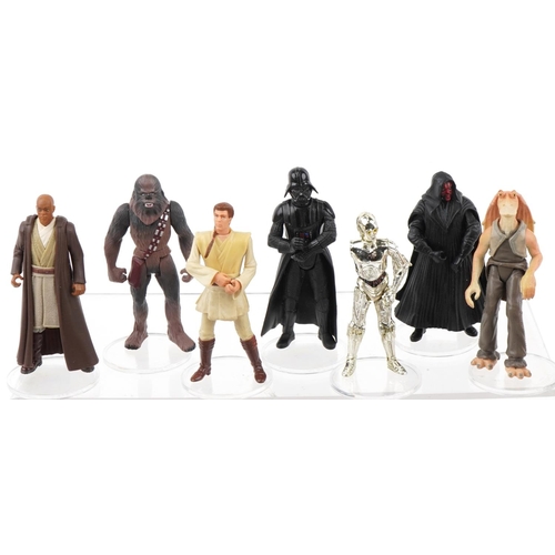 1545 - Selection of Star Wars figures including Chewbacca, Luke Skywalker the largest 19cm high