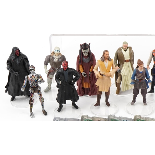 1545 - Selection of Star Wars figures including Chewbacca, Luke Skywalker the largest 19cm high