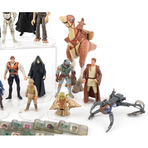 1545 - Selection of Star Wars figures including Chewbacca, Luke Skywalker the largest 19cm high