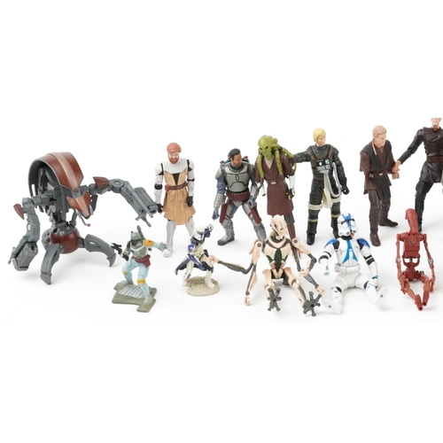 1573 - Large selection of Star Wars figures including Chewbacca and Darth Vader, the largest 14cm high