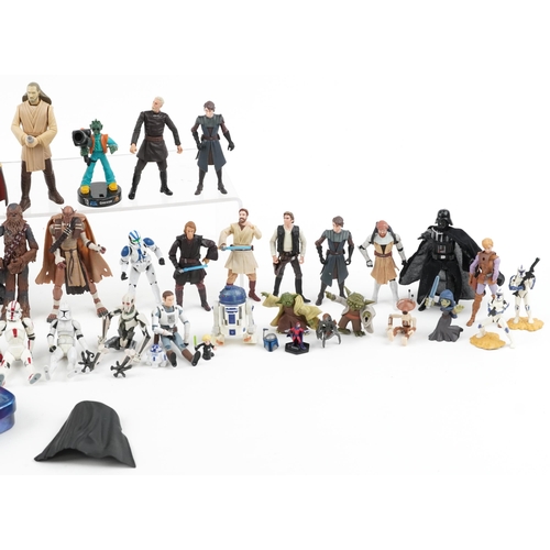 1573 - Large selection of Star Wars figures including Chewbacca and Darth Vader, the largest 14cm high