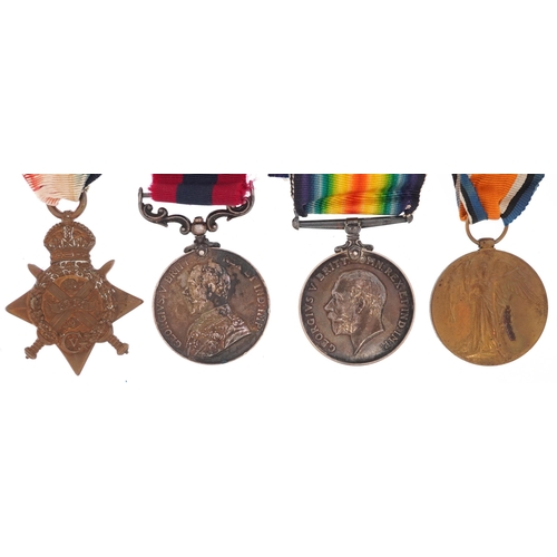 British military World War I medals awarded to Corporal CPL A ROSE 1-LIFE GDS including 1914 Star and  Distinguished Conduct in the Field medal