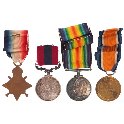 1721 - British military World War I medals awarded to Corporal CPL A ROSE 1-LIFE GDS including 1914 Star an... 