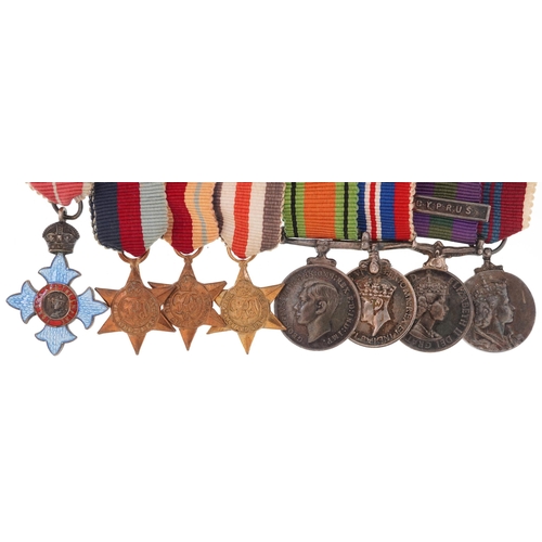 1729 - British military World War II dress medals including Mentioned in Dispatches and French and Germany ... 