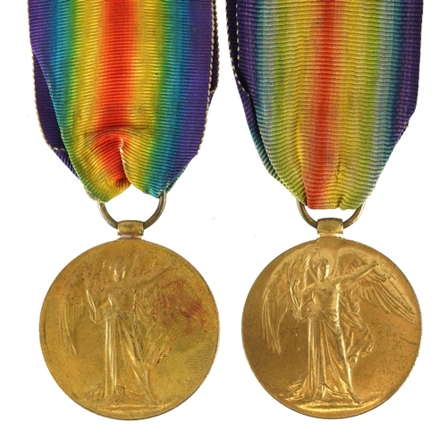 1723 - Two British military World War I medals awarded to J COTTON. DH.R.N.P and PTE J.W.CRAGGA. S.C