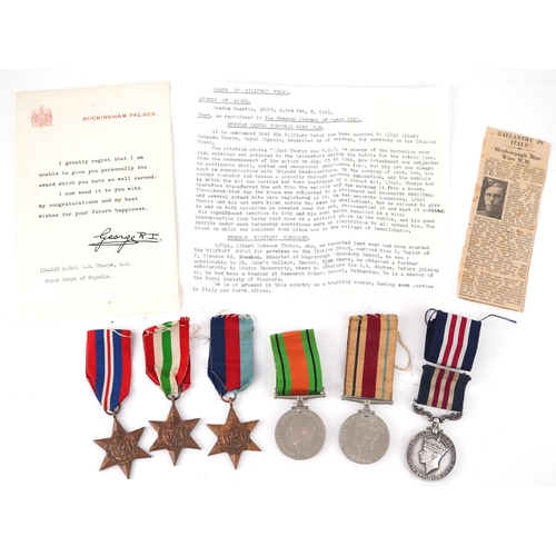 1735 - British military World War II medal group awarded to L.CPL A.B.THORPE R.SIGNALS including Bravery in... 