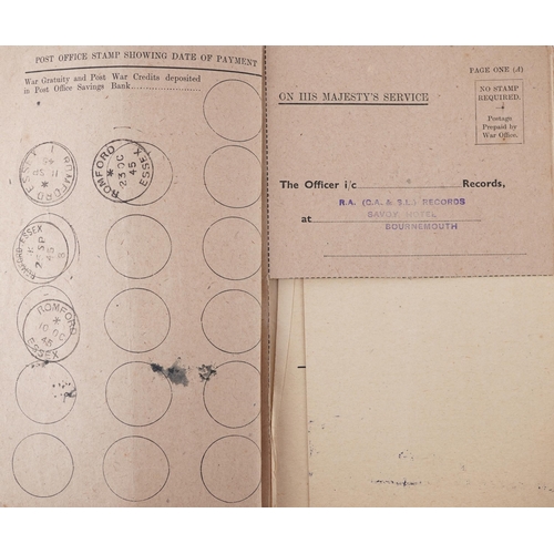 1736 - British military World War II medal group awarded to L/BDRG TREVETT including Soldier's Service book... 