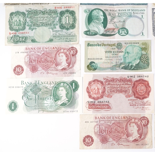 568 - Selection of Scottish, English and French banknotes