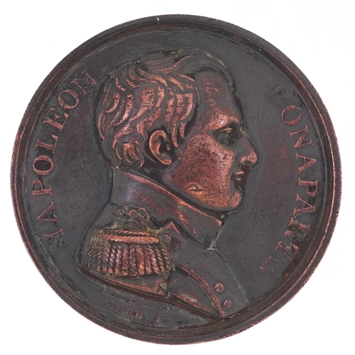 697 - Napoleon Bonaparte bronze  Commemorative medal, surrender on the  HMS Bellerophon 1815