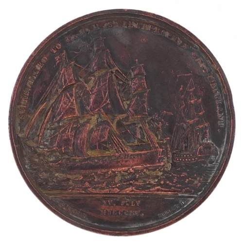 697 - Napoleon Bonaparte bronze  Commemorative medal, surrender on the  HMS Bellerophon 1815