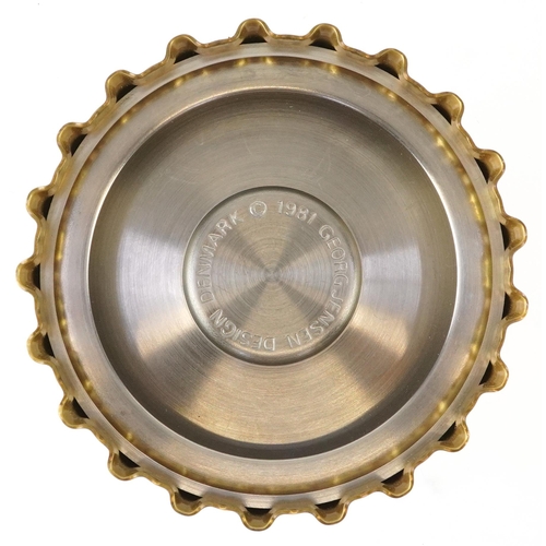 1474 - Danmar brass novelty bottle cap designed by Georg Jensen 1981, 7cm in diameter