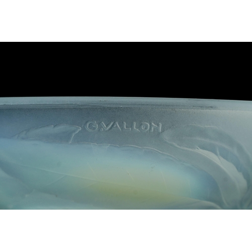 246 - Lalique frosted leaf design dish, etched mark to the reverse, opalescent bowl with cherries and a si... 