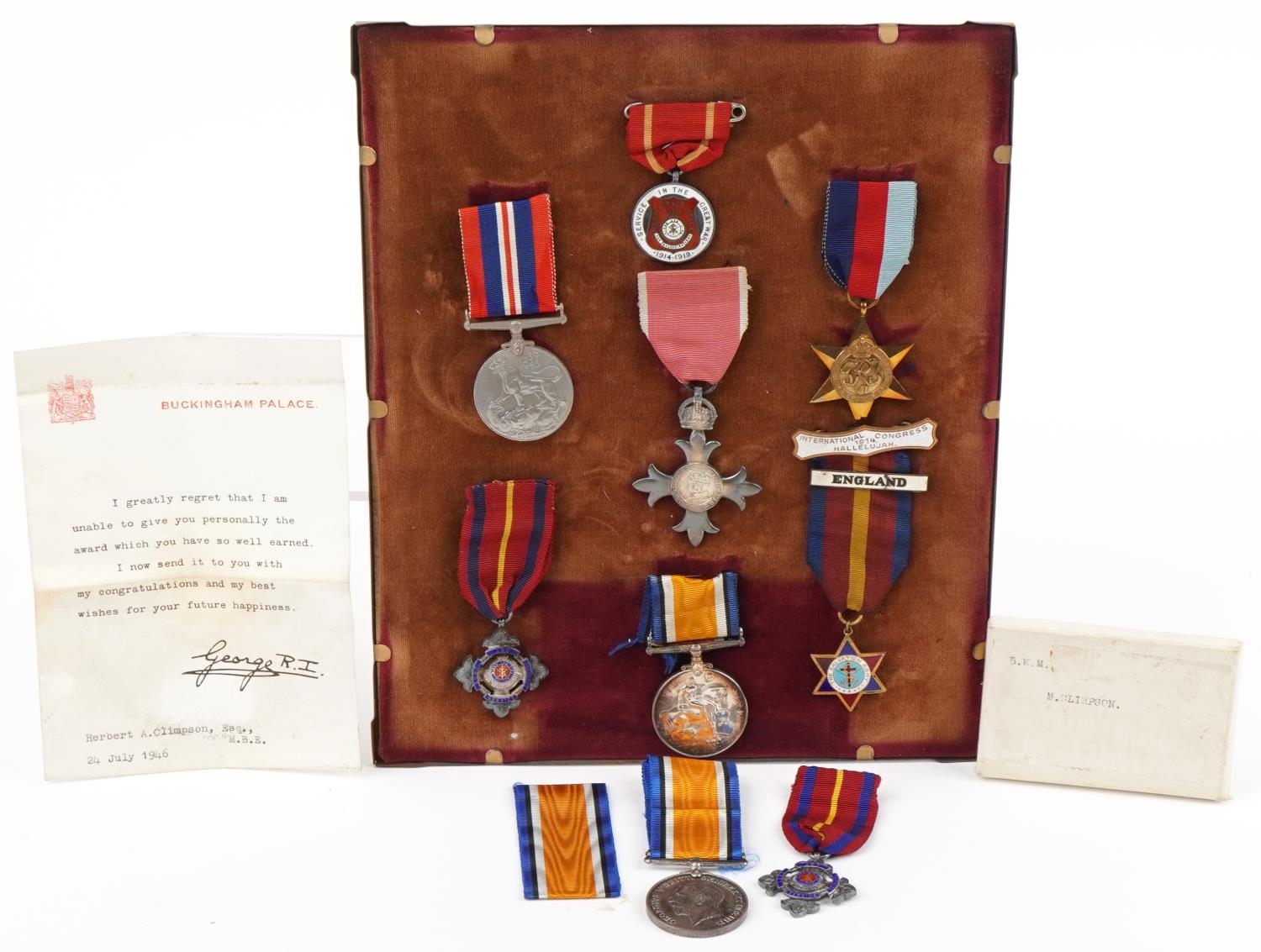 British military World War I medals awarded to Brigadier Her ...