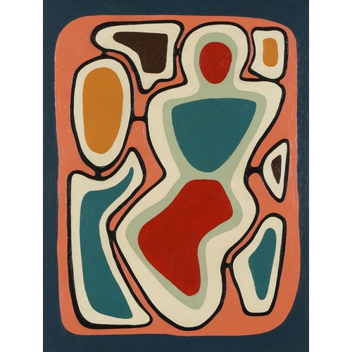 57 - Style of James Pichette - Abstract composition, oil on canvas board, framed, 47cm x 33cm, excluding ... 
