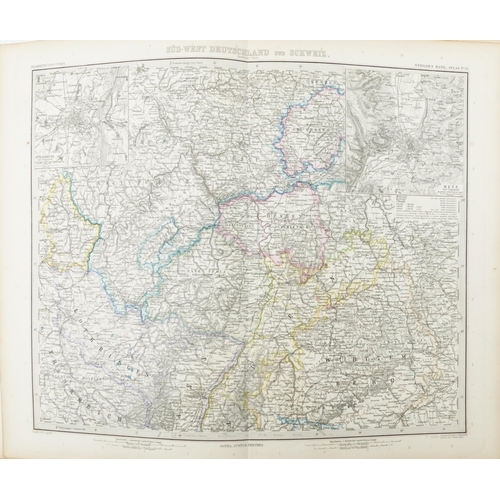 718 - Adolf Stielers hand atlas with coloured maps