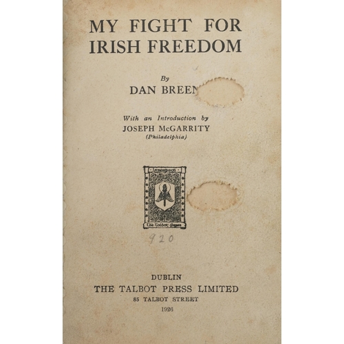 714 - My Fight for Irish Freedom 1926 by Dan Breen, with black and white plates