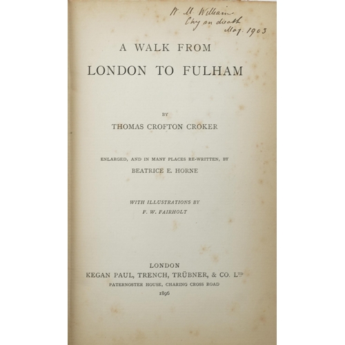 715 - A Walk from London to Fulham by Crofton Croker 1896 with black and white illustrations