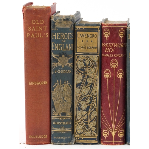 724 - Antiquarian books including Heroes of England, Doctor Syn, Westward Ho, The White company and Life o... 