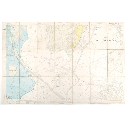 685 - Nine Edwardian coloured folding maps of Sussex farms from The Crowhurst Park Estate near Battle, Eas... 