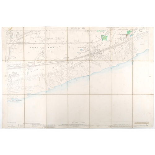 685 - Nine Edwardian coloured folding maps of Sussex farms from The Crowhurst Park Estate near Battle, Eas... 