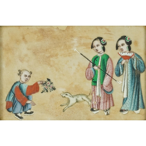 208 - Eleven hand painted Chinese watercolours onto paper, each mounted and framed, the largest 41cm x 13c... 