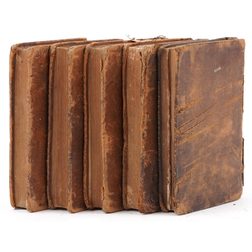 712 - 18th century Rollins Ancient History of Egyptians leather bound books , London, dated 1749