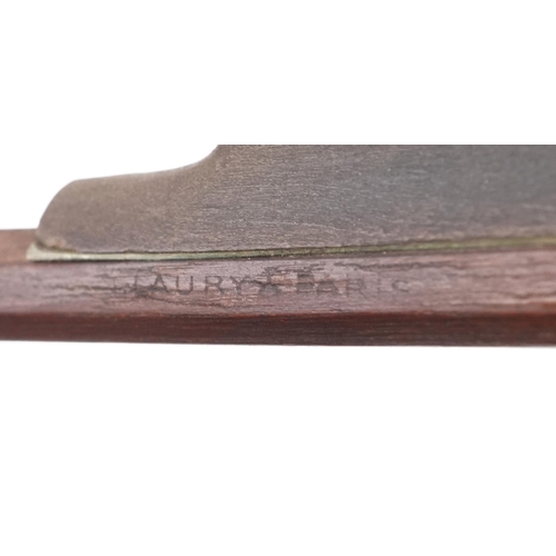 1240 - Wooden violin bow stamped Laury A Paris, 72cm in length