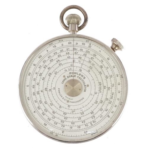 480 - Fowler & Company circular calculator, Manchester, England, 7cm in diameter excluding the case