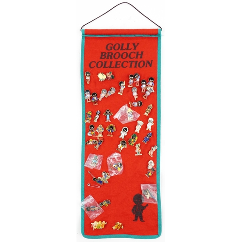 683A - Extensive The Golly Brooch Collection of pin badges on a Golly Brooch pennant