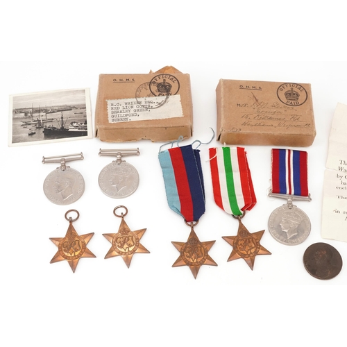 1737 - British military interest World War II medals awarded to R C Wrixen including Africa Star, medals aw... 