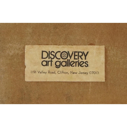 278 - Abstract composition, Post War watercolour, Discovery Art Galleries label verso, mounted, framed and... 