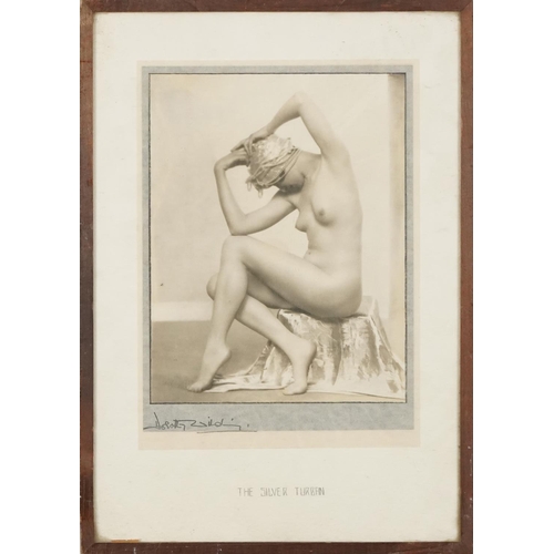 749 - Dorothy Wilding nude lady photograph titled The Silver Turban, mounted, framed and glazed, 32cm x 22... 