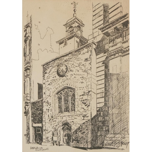 1313 - L S Fletcher - Eight prints of London scenes including St Lawrence Jewry, St Ethelburga within Bisho... 