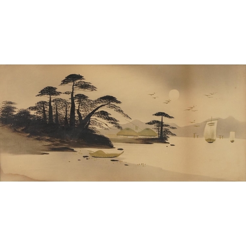 127 - Mount Fujiyama six Japanese watercolours heightened in gilt, each framed and glazed, the largest 35c... 