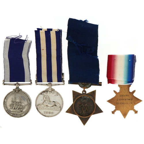 1713 - Victorian and later military interest naval medals awarded to J. Christmas HMS Penelope including 18... 