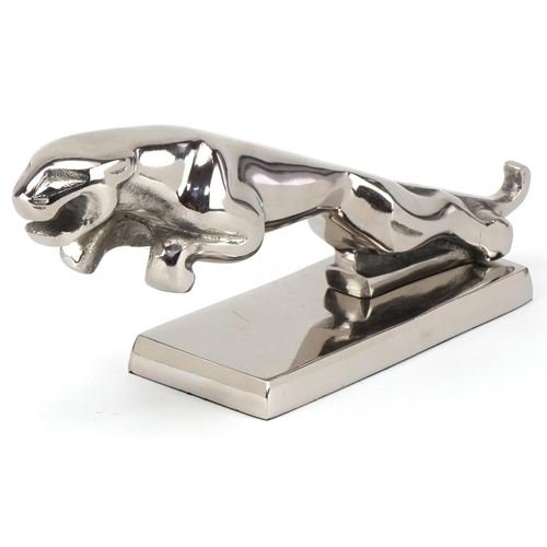 1308 - Automobilia interest silvered model in the form of a Jaguar car mascot, 30cm in length