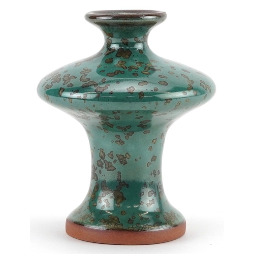 217 - Chinese porcelain vase having a Jun type spotted turquoise glaze, 10cm high