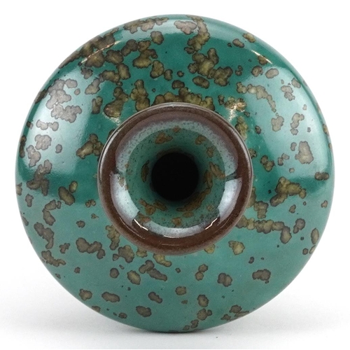 217 - Chinese porcelain vase having a Jun type spotted turquoise glaze, 10cm high