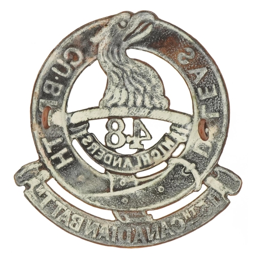 1780 - Military interest 15th  Canadian Battalion 48th Highlanders cap badge, McNab clan, 7cm in diameter