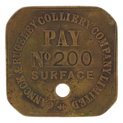 703 - Mining interest Cannock & Rugeley Colliery Company Limited pay token number 200 Surface, 4cm x 4cm