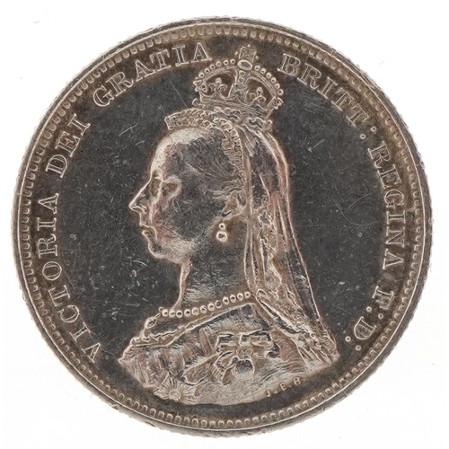 603 - Victorian 1887 silver shilling