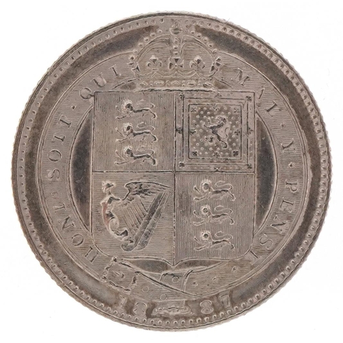 603 - Victorian 1887 silver shilling